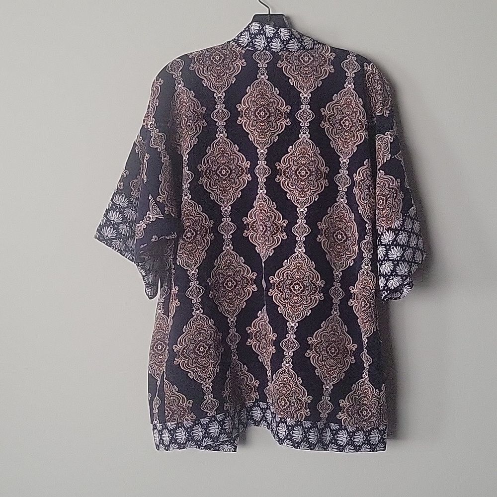 NEW Kimono XS Hippy Patchwork Floral Tunic Boho Wrap Top LagenLook Paisley Belt - Picture 3 of 13
